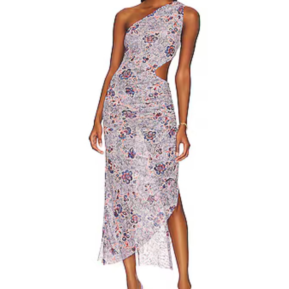 NWT MISA Los Angeles Aries Dress in Feathered Floral print. Size XS